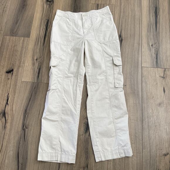 Abercrombie & Fitch Womens Relaxed Cargo Pockets Khaki Pants Size 29/8R Beige - Picture 1 of 10